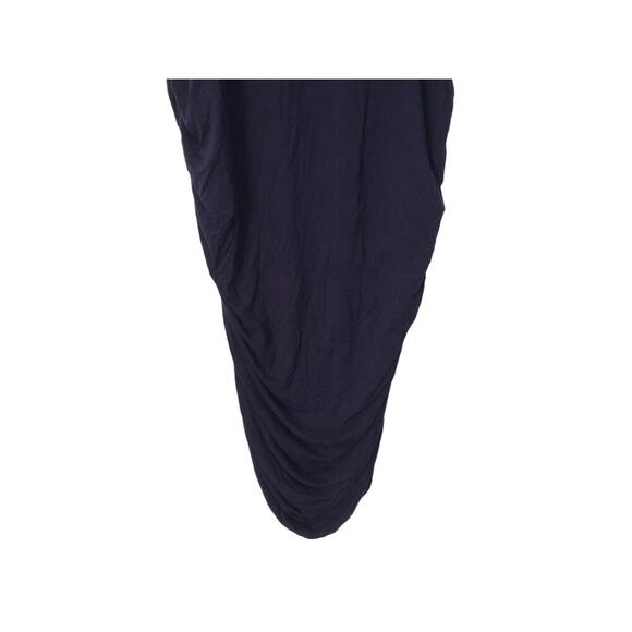 Motherhood Maternity Dress Size M Blue Stretch Side Ruched Bodycon Crew Neck - Picture 3 of 10